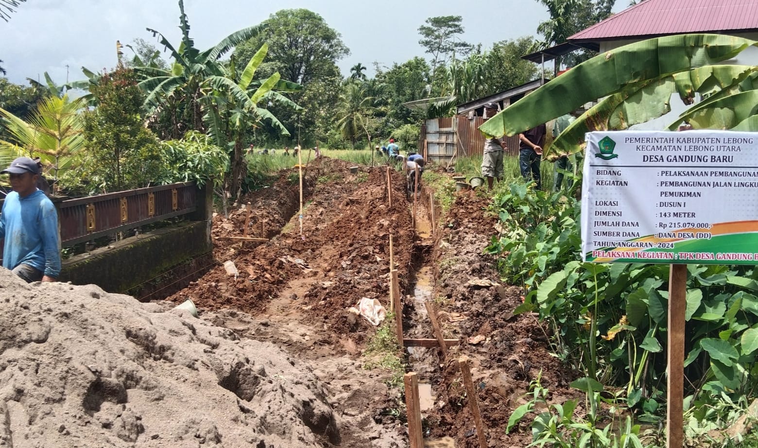Pemdes Gandung Baru Mulai Pembangunan Infrastruktur Desa TA 2024